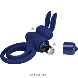 Pretty Love - Darey Double Anneau Vibrant Lapin Bleu